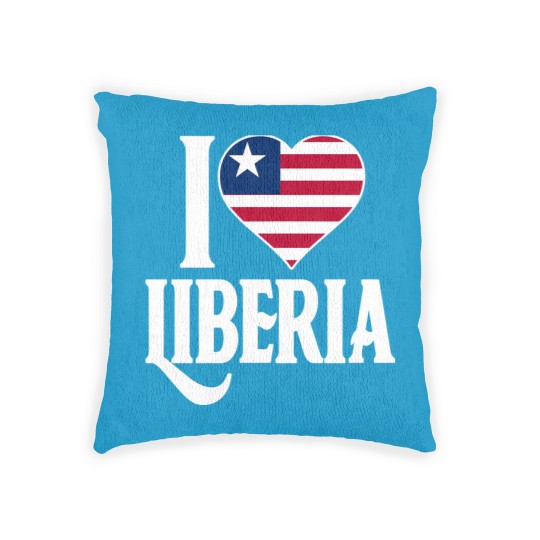 Discover I love Liberia flag Woven Pillows