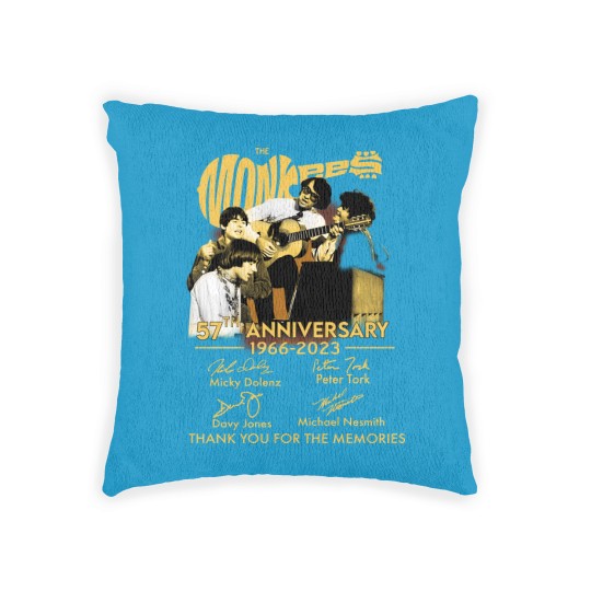 Discover The Monkees 56th Anniversary 1966-2022 Signatures Woven Pillows,