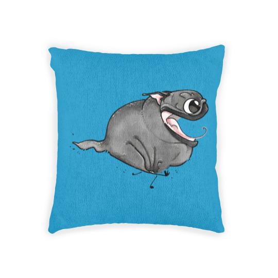 Discover Zoomies!!! (black pug) - Black Pug - Woven Pillows