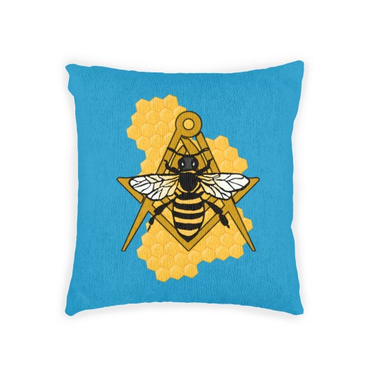 Discover Masonic Emblem with Bee and Beehive Woven Pillows