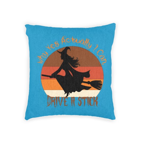 Discover Why Yes Actually I Can Drive A Stick retro vintage Woven Pillows