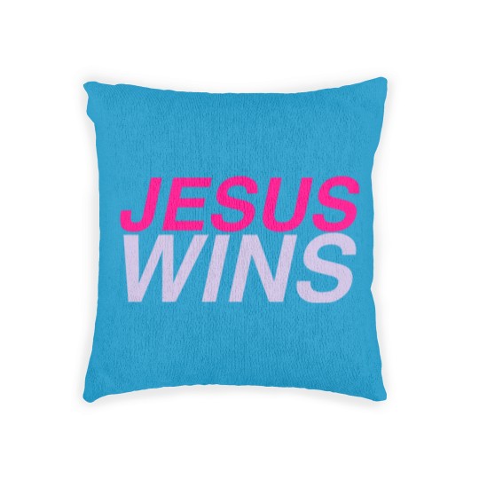 Discover Jesus Wins Woven Pillows