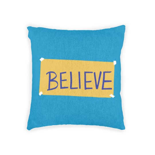 Discover Believe Woven Pillows, Motivational Sport Woven Pillows, Ted Lasso Believe Sign Woven Pillows