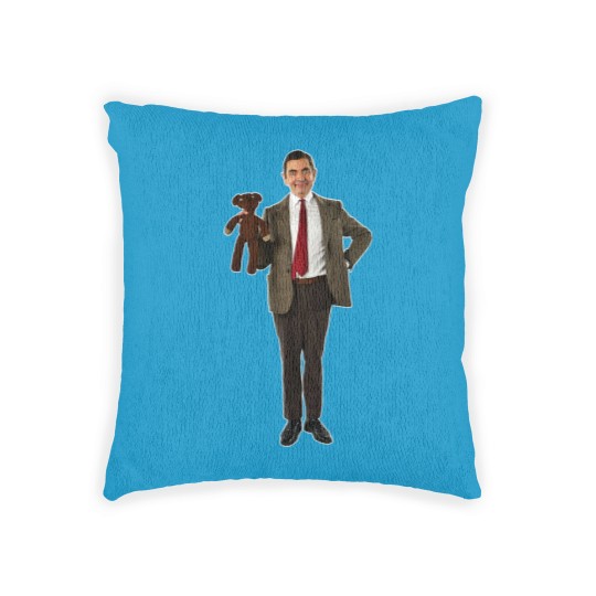 Discover Mr Bean, Funny Mr Bean with Teddy Bear Woven Pillows
