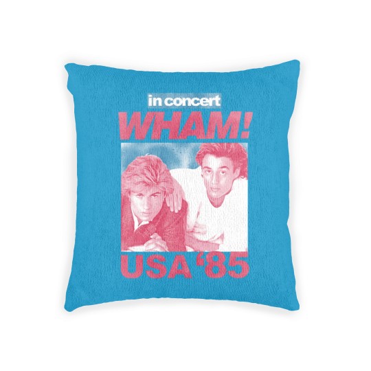 Discover Wham in Concert George Michael and Andrew Ridgeley USA '85 Adult Woven Pillows 80s Graphic Woven Pillows
