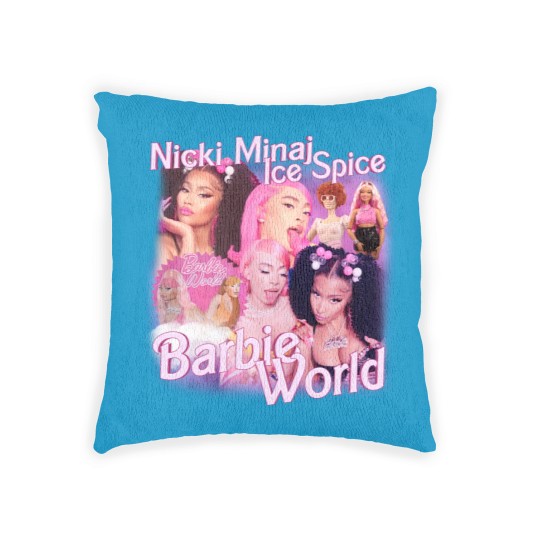 Discover Nicki Minaj x Ice Spice Vintage Rap Woven Pillows, Nicki Minaj x Ice Spice Barbie World Woven Pillows
