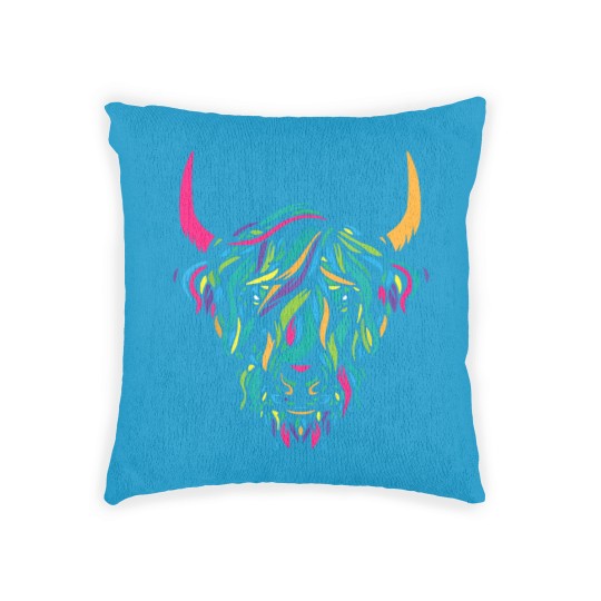 Discover Highland Cow Animal Print Colorful Cow Lover Gift Woven Pillows