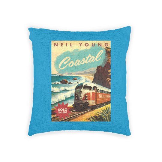Discover Neil Young Coastal 2023 Tour Woven Pillows, Neil Young Woven Pillows, Neil Young Tour Poster Woven Pillows