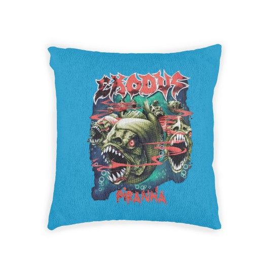 Discover Piranha Exodus Music Band Vintage 90s Woven Pillows