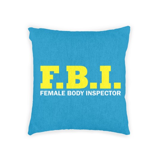 Discover Female Body Inspector Woven Pillows FBI boys costume carnival logo