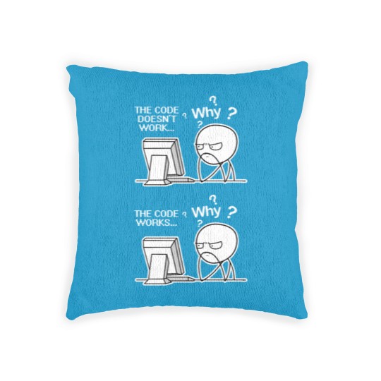 Discover Funny Programmer Code Works Why Meme Woven Pillows