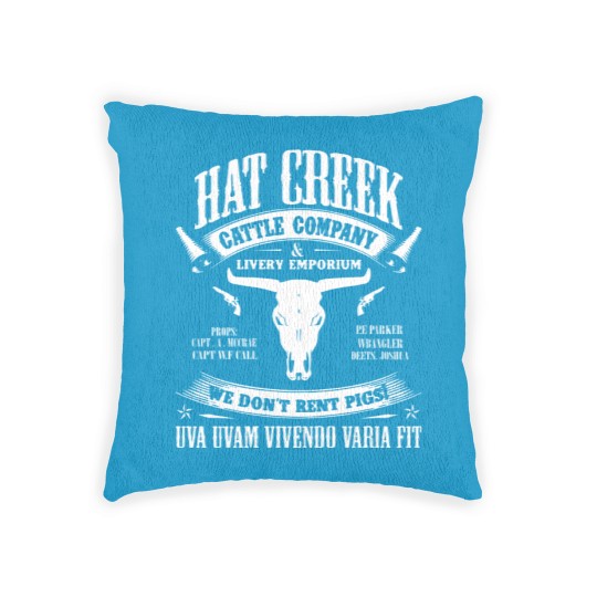 Discover Hat creek cattle company livery emporium we don't Woven Pillows