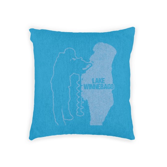 Discover Ice Fishing Lake Winnebago Wisconsin Fisherman Clo Woven Pillows