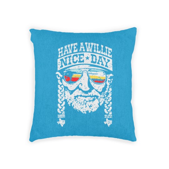 Discover Have A Willie Nice Day Woven Pillows lucky Nelson Woven Pillows Country Music Woven Pillows