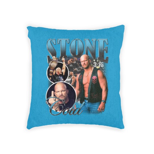Discover Vintage Bootleg Style Stone Cold Woven Pillows, Steve Austin Wrestling Woven Pillows