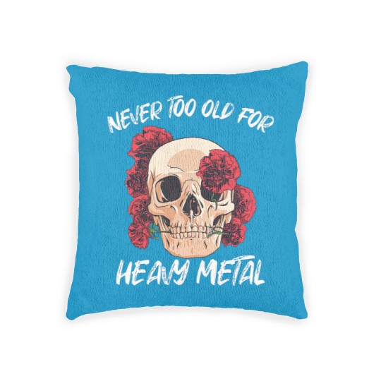 Discover Skull with Red Roses Heavy Metal Hard Rock - Vintage Heavy Metal - Woven Pillows