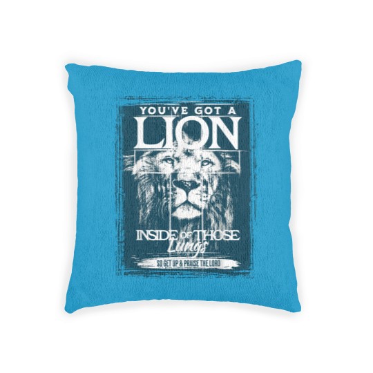 Discover Lion In Those Lungs Christian Woven Pillows, Christian Faith Woven Pillows, Gratitude Brandon Lake Woven Pillows