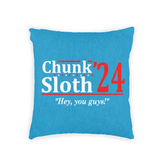 Discover Chunk and Sloth '24 - election funny 80s retro humor Woven Pillows