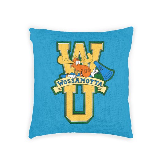 Discover Rocky and Bullwinkle Wossamotta U Logo Woven Pillows