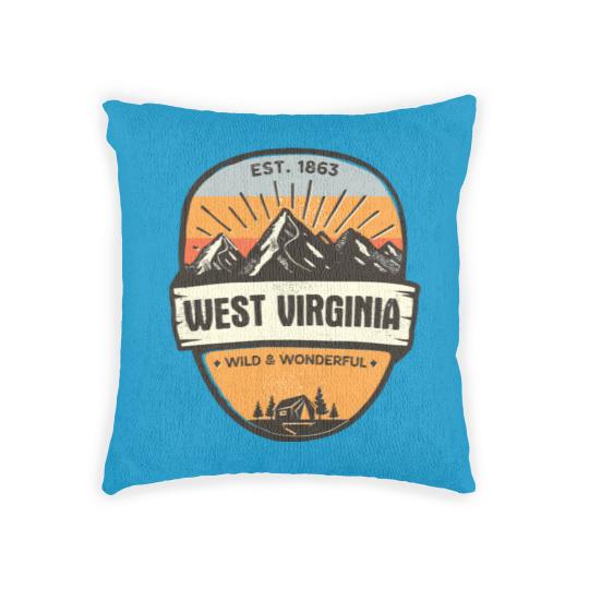 Discover West Virginia Wild And Wonderful Vintage Retro Mou Woven Pillows