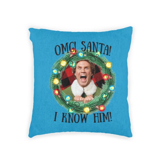 Discover Santa OMG I Know Him Woven Pillows, Christmas Movie Woven Pillows