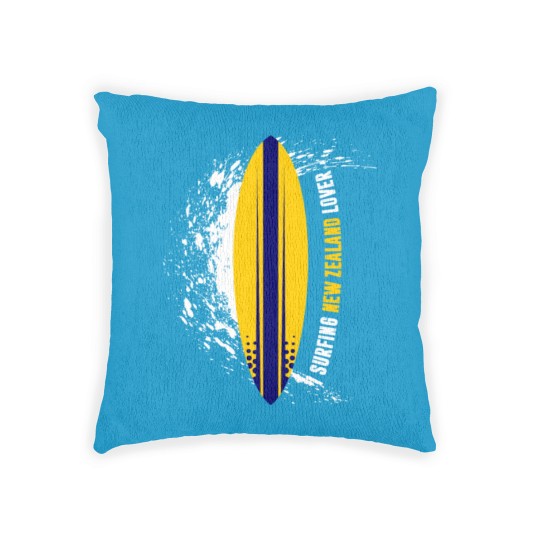 Discover Surfing New Zealand Lover Woven Pillows