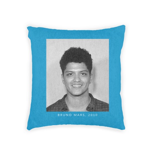 Discover Bruno Mars Mugshot Woven Pillows