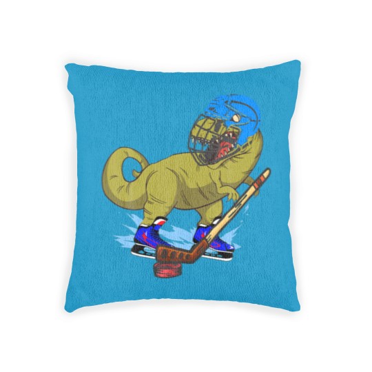 Discover Ice Hockey Dino Hockey Dinosaur Play Ice Hockey Re Woven Pillows
