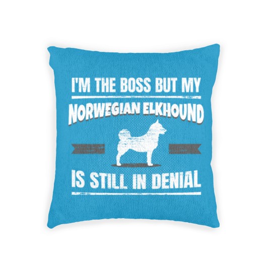 Discover Norwegian Elkhound Doggie School Dog Trainer Gag Woven Pillows