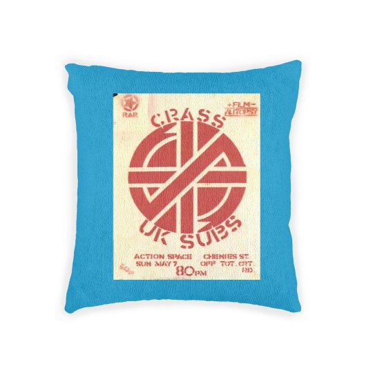Discover Vintage Crass and UK Subs Concert Flyer Poster Woven Pillows
