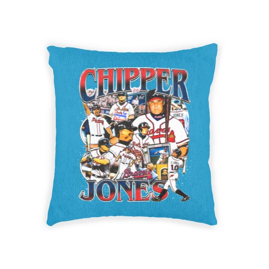 Discover Vintage 90s Graphic Style Chipper Jones Woven Pillows Vintage Sport Woven Pillows
