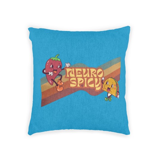 Discover Neuro Spicy Woven Pillows | Handmade Funny ADHD Woven Pillows | Retro-Style Unisex Woven Pillows