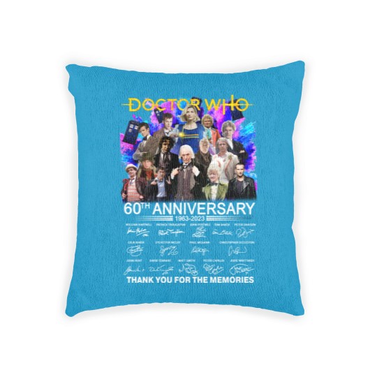 Discover Doctor Who 60th Anniversary 1963-2023 Signature Thank You Woven Pillows