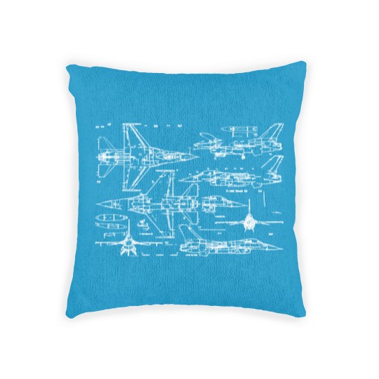 Discover F16 Jet Aircraft Fighter Jet Blueprint Design Woven Pillows