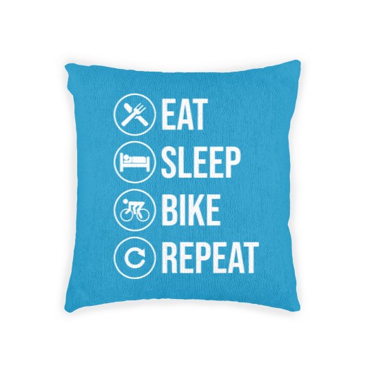 Discover Eat Sleep Bike Repeat Biking Riding Ride Bikes Woven Pillows