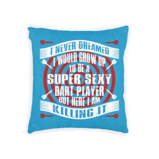 Discover Super Sexy dart player 2 Woven Pillows