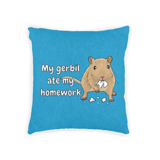 Discover Gerbil Ate My Homework Woven Pillows