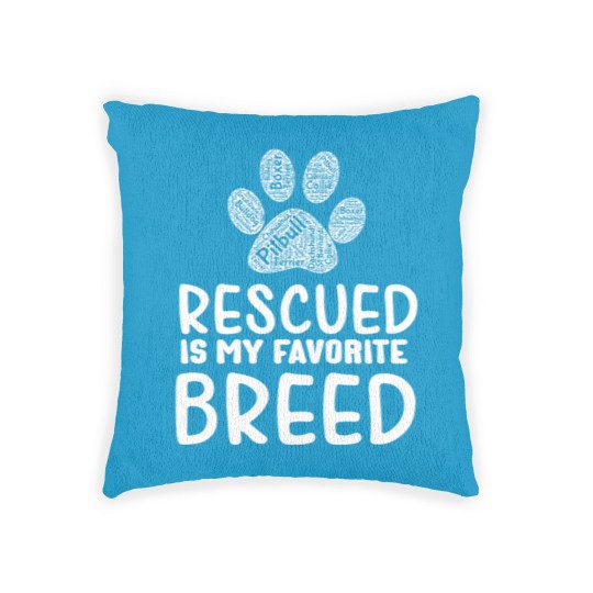Discover rescued dog breed gift Woven Pillows