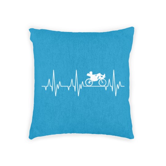 Discover Heartbeat Recumbent Bicycle Bike Cyclist Biking Woven Pillows