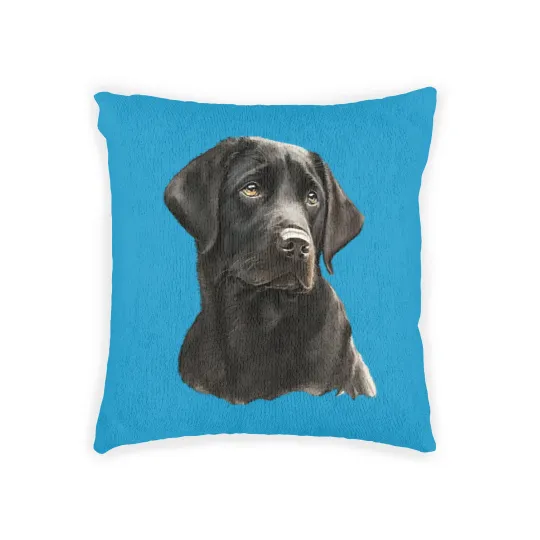 Discover Black Labrador Black Labrador- Black Labrador Head And Shoulders Woven Pillows