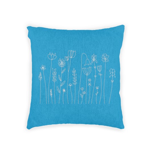 Discover Flowers Line Art Drawing - Cape Wildflowers - Flower Line Art - Woven Pillows