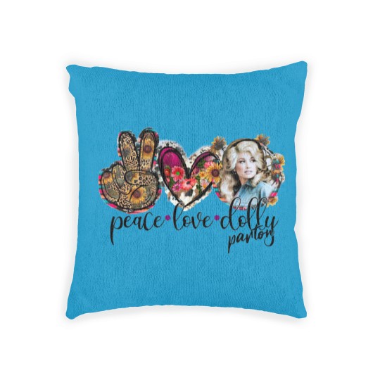 Discover Love Peace & Dolly Parton Unisex Jersey Short Sleeve Woven Pillows
