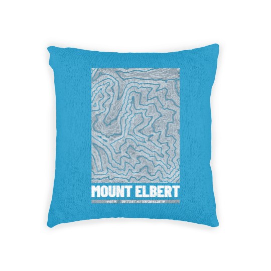 Discover Mount Elbert | Topographic Map (Grunge) Woven Pillows