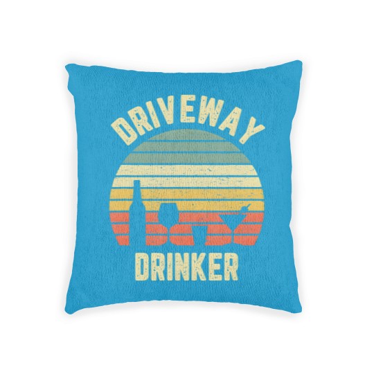 Discover Driveway Drinker Woven Pillows Retro Vintage Drinking Woven Pillows