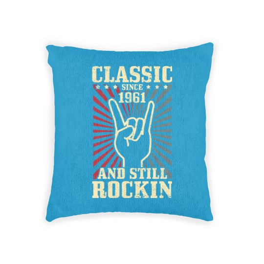 Discover Vintage 1961 Classic Rock 60th Birthday Gift Woven Pillows