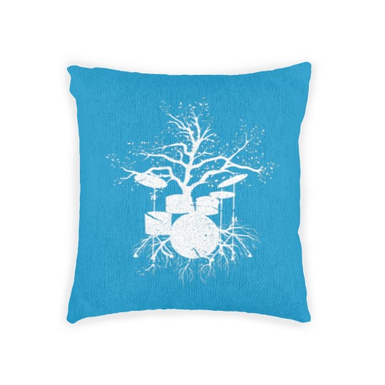 Discover Drumming Drummer Drumset Tree Drums Player Distres Woven Pillows