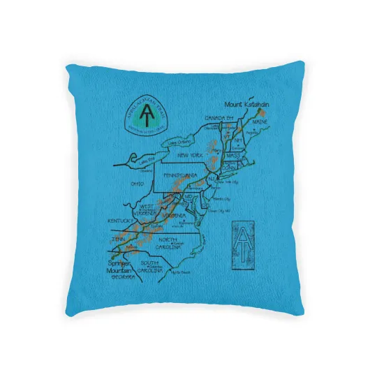 Discover Appalachian National Scenic Trail Map AT Map Woven Pillows