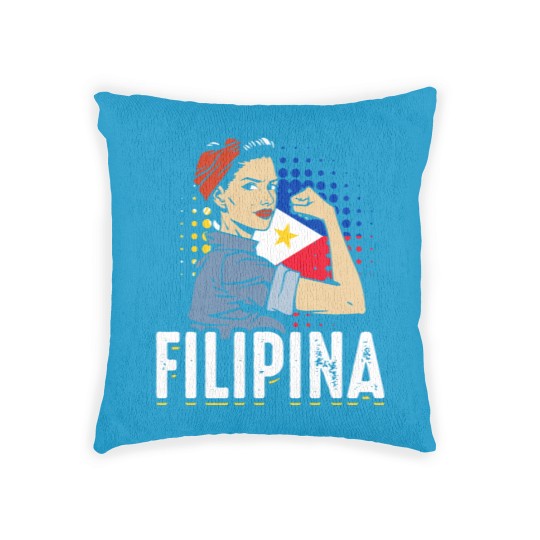 Discover Proud Filipina Woman Girl Philippines Flag Woven Pillows