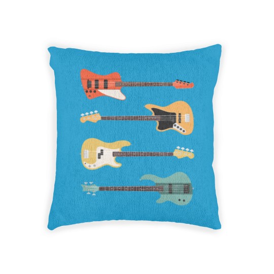 Discover Vintage Bass Guitar - Bassist Rock Music Band Gift Woven Pillows