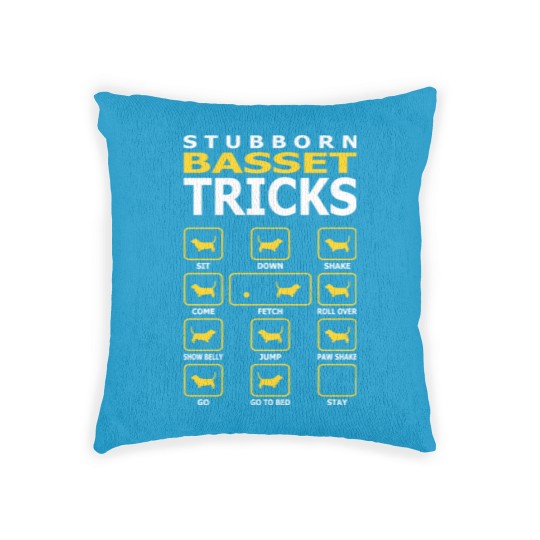 Discover Stubborn Basset Dog Tricks Funny Woven Pillows Woven Pillows